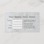 ホワイト金ゴールドフローラサロンブティックギフト証明書 割引カード (裏面)