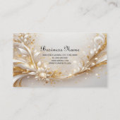 ホワイト金ゴールドフローラ名刺 名刺 (裏面)