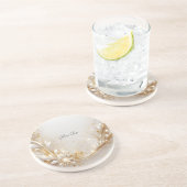 ホワイト金ゴールドフローラ砂岩コースター コースター (側面)