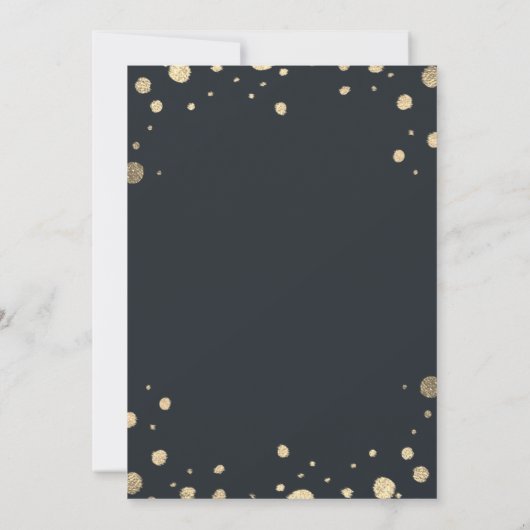 ホワイト金ゴールドフローラ結婚リースのブライドメードブランチ 招待状 (裏面)