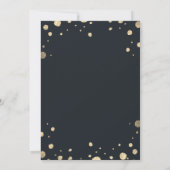 ホワイト金ゴールドフローラ結婚リースのリハーサルディナー 招待状 (裏面)