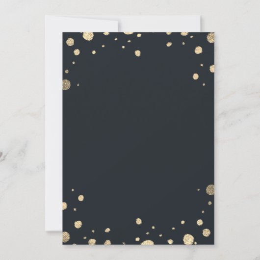 ホワイト金ゴールドフローラ結婚リースのリハーサルディナー 招待状 (裏面)