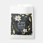 ホワイト金ゴールドフローラ結婚リースの愛のギュ感謝していート フェイバーバッグ (正面)