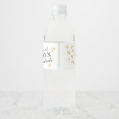 ホワイト金ゴールドブラックありがとう写真2025卒業 ペットボトルラベル (裏面)