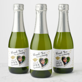 ホワイト金ゴールドブラックサンキュークラス2025卒業 スパークリングワインラベル