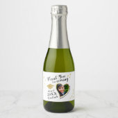 ホワイト金ゴールドブラックサンキュークラス2025卒業 スパークリングワインラベル (正面)