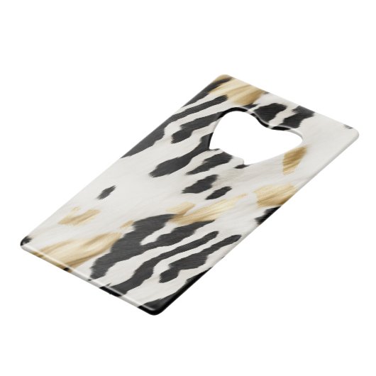 ホワイト金ゴールドブラック南西コウィド クレジットカード栓抜き (正面アングル)