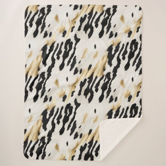 ホワイト金ゴールドブラック南西コウィド シェルパブランケット (正面)