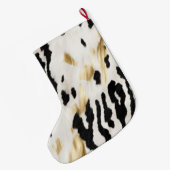 ホワイト金ゴールドブラック南西コウィド ラージクリスマスストッキング (裏面 (吊り時))