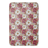 ホワイト金ゴールドブルガンディピンククリスマスポインセチア バスマット (正面縦)