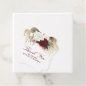 ホワイト金ゴールドブルゴーニュ赤モダンフローラ結婚ズ フェイバータグ (インサイチュ)