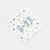 ホワイト金ゴールドブルーウィッシュオンザスター誕生日 スタンダードランチョンナプキン (角)