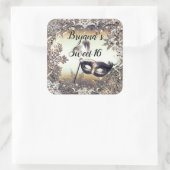 ホワイト金ゴールドブロンズマスカレード&ウィンタースノーフレーク スクエアシール (バッグ)