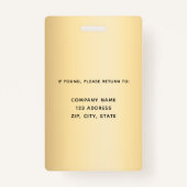 ホワイト金ゴールドプロフィール写真ビジネス企業の バッジ (裏面)