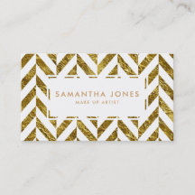 ホワイト金ゴールドヘリンボーンパターンメイクアップアーティスト