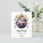 ホワイト金ゴールドボーブル写真事業クリスマスカード (スタンド正面)