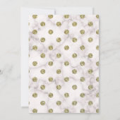 ホワイト金ゴールドマーブルピンクフローラベビーシャワーブランチ 招待状 (裏面)