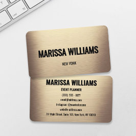 ホワイト金ゴールドミニマルプロフェッショナル名刺 名刺