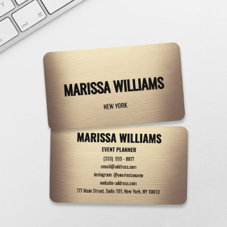 ホワイト金ゴールドミニマルプロフェッショナル名刺 名刺