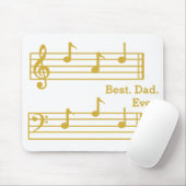 ホワイト金ゴールドミュージックノート最高のパパEVER TREBLE BASS マウスパッド (マウス)