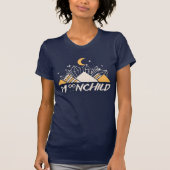 ホワイト金ゴールドムーンチャイルドピラミッド結晶Tシャツ Tシャツ (正面)