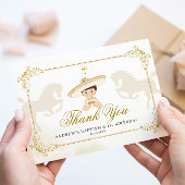 ホワイト金ゴールドメキシカンボーイファースト誕生日 サンキューカード