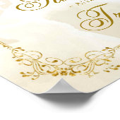 ホワイト金ゴールドメキシコ洗礼誕生日スイーツトリート ポスター (角)