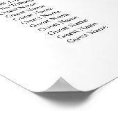 ホワイト金ゴールドモダンハート結婚の6つの座席表 ポスター (角)