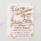 ホワイト金ゴールドリトルカボチャベビーシャワー招待状 招待状 (正面)