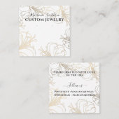 ホワイト金ゴールドリリーシック大イヤリングディスプレイカード スクエア名刺 (正面/裏面)