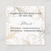 ホワイト金ゴールドリリーシック大イヤリングディスプレイカード スクエア名刺 (裏面)