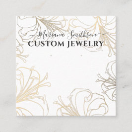 ホワイト金ゴールドリリーシック大イヤリングディスプレイカード スクエア名刺