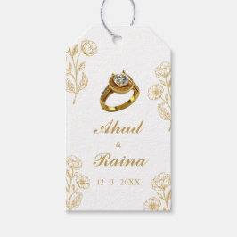 ホワイト金ゴールドリングや輪婚約ありがとうギフトラベル ギフトタグ