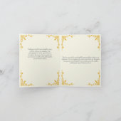 ホワイト金ゴールドヴィンテージ卒業招待状 招待状 (内部)