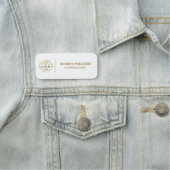 ホワイト金ゴールド会社ビジネスロゴ従業員磁気 名札 (インサイチュ)