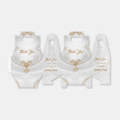 ホワイト金ゴールド大理石サンキュー誕生日お願いボックス フェイバーボックス (折り畳みなし)