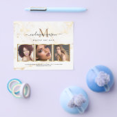 ホワイト金ゴールド大理石メイクアップアーティストフライエレガントエ チラシ (シングル)