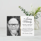 ホワイト金ゴールド悔やみや弔慰葬儀記念ありがとう写真 サンキューカード (スタンド正面)