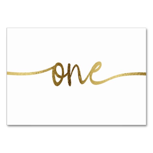 ホワイト金ゴールド文字ナンバー結婚ワン テーブルナンバー (正面)