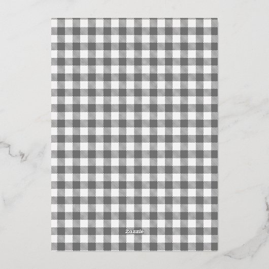 ホワイト金ゴールド書道写真楽しいクリスマスフォイル 箔シーズンカード (裏面)