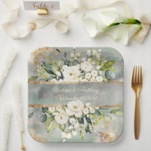 ホワイト金ゴールド植物フローラセ結婚ージグリーンズ