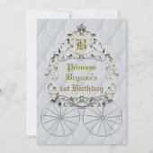 ホワイト金ゴールド王室のクラウンキャリッジパーティの招待状 招待状 (正面)