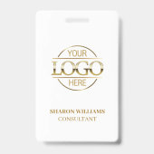 ホワイト金ゴールド社員IDとビジネスカスタムロゴ バッジ (裏面)