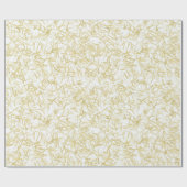 ホワイト金ゴールド紙吹雪ミュージックノート誕生日 ラッピングペーパー (フラット)