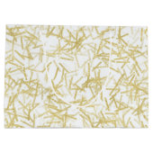 ホワイト金ゴールド紙吹雪ミュージックノート誕生日 ラージペーパーバッグ (裏面)