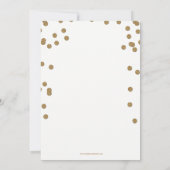 ホワイト金ゴールド紙吹雪写真卒業のお知らせ 招待状 (裏面)