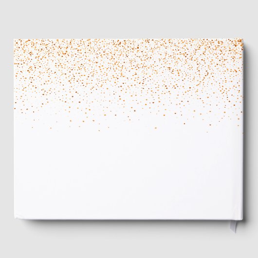 ホワイト金ゴールド紙吹雪散水赤ちゃんシャワー少女 ゲストブック (裏面)