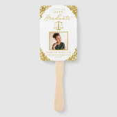 ホワイト金ゴールド紙吹雪2フォトロースクール卒業 ハンドファン (正面)