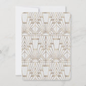 ホワイト金ゴールド素晴らしギャツビーアールデコブライダルシャワー 招待状 (裏面)