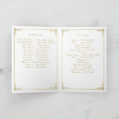 ホワイト金ゴールド素晴らしギャツビーアールデコ結婚式 プログラム (内部)